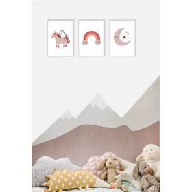 Mousse de protection pour le mur derrière le lit Montagnes - beige