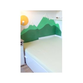 Protection en mousse pour le mur derrière le lit Montagnes - vert