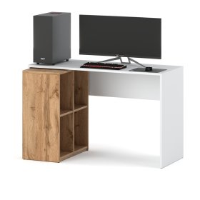 Bureau blanc avec étagère Blanc