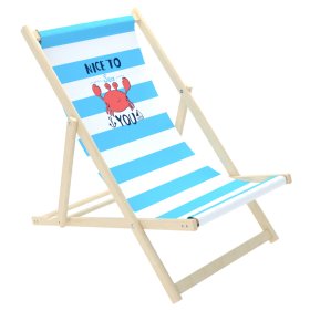 Chaise de plage pour enfants Krab - bleu-blanc, CHILL