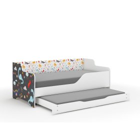 Lit enfant avec dossier LILU 160 x 80 cm - Dinosaures, Wooden Toys