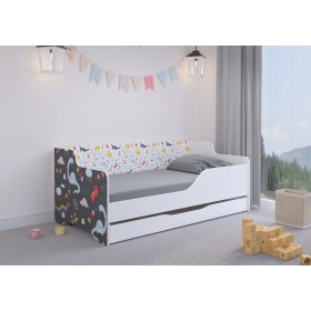 Lit enfant avec dossier LILU 160 x 80 cm - Dinosaures, Wooden Toys