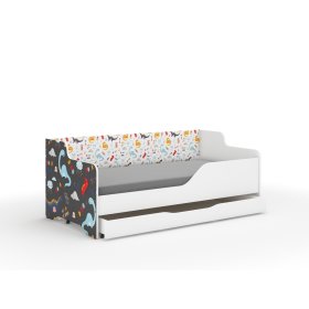 Lit enfant avec dossier LILU 160 x 80 cm - Dinosaures