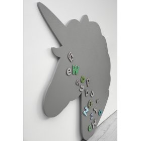 Tableau noir Licorne - gris
