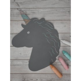 Tableau noir Licorne - gris