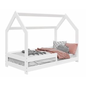 Lit cabane Laura avec barrière 160 x 80 cm - blanc, Magnat