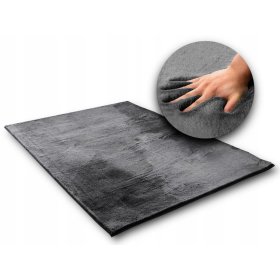 Tapis en soie de lapin - gris foncé