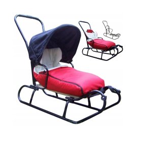 Luge enfant avec dossier et veste polaire - rouge
