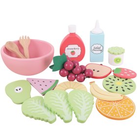 Aliments en bois - découpe - Salade de fruits frais