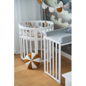 Lit bébé évolutif ovale Ruby 7 en 1 - blanc, Waldin
