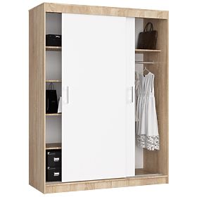 ARMOIRE COULISSANTE 150 cm CLP MONO SONOMA/BLANC