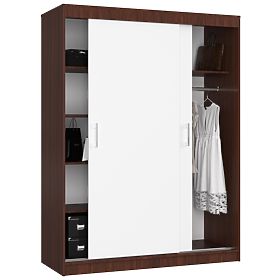 ARMOIRE COULISSANTE 150 cm CLP MONO WENGE/BLANC