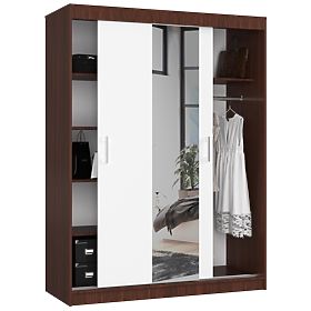ARMOIRE COULISSANTE 150cm CLP WENGE / BLANC