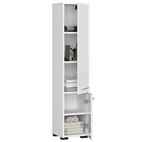 ARMOIRE DE SALLE DE BAIN FIN COLONNE 30 2D 140cm BLANC BRILLANT