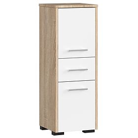 ARMOIRE DE SALLE DE BAIN FIN COLONNE 30 2D 1SZ 85cm PK CHÊNE SONOMA / BLANC
