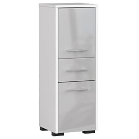 ARMOIRE DE SALLE DE BAIN FIN COLONNE 30 2D 1T 85cm BRILLANCE MÉTALLIQUE