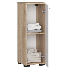 ARMOIRE DE SALLE DE BAIN FIN S30 1D CHÊNE SONOMA / BLANC