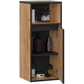 ARMOIRE DE SALLE DE BAIN SUSPENDUE VAMI W35 1D 1W CHÊNE CRAFT / NOIR
