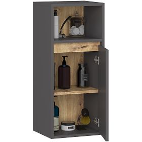 ARMOIRE DE SALLE DE BAIN SUSPENDUE VAMI W35 1D 1W GRIS GRAPHITE / CHÊNE ARTISAN