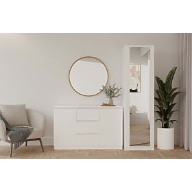 Armoire Malwa SD-50 avec Miroir BLANCHE