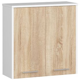 ARMOIRE MURALE LARGEUR 60 cm FIN 2D BLANC / SONOMA