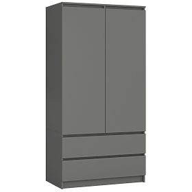 ARMOIRE S90 2D 2SZ CLP PK GRIS GRAPHITE
