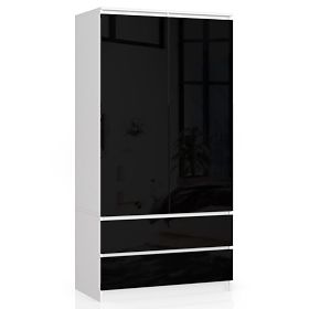 ARMOIRE S90 2D 2SZ CLP PK NOIR BRILLANT