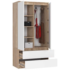 ARMOIRE S90 2D 2SZ CLP PK SONOMA / BLANC