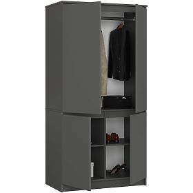 ARMOIRE S90 4D CLP GRIS GRAPHITE