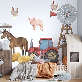 Autocollant mural - ferme des animaux