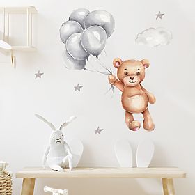 Autocollants muraux - Ourson avec ballons