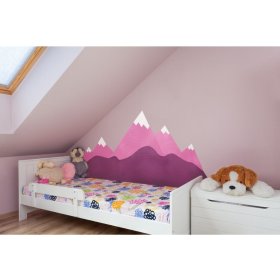 Mousse de protection pour le mur derrière le lit Montagnes - rose