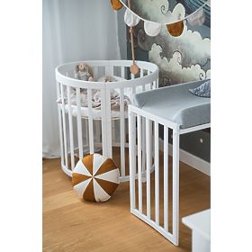 Lit de bébé évolutif ovale Ruby 7-en-1 - blanc