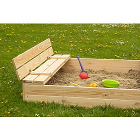 Bac à sable pour enfants avec bancs - 120x120 cm