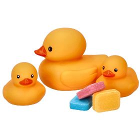 Bain coloré avec des canards