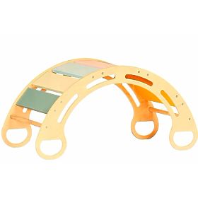 Balançoire Montessori en bois - naturelle avec barreaux colorés
