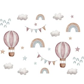 Stickers muraux - Ballons et nuages