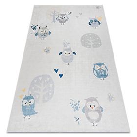 BAMBINO 1161 tapis de bain Hiboux pour enfants antidérapant - gris, F.H.Kabis