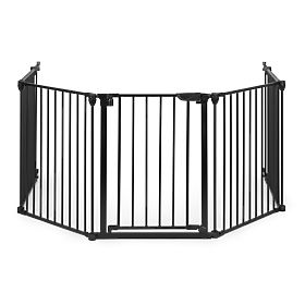 Barrière, parc, barrière de protection pour enfants et animaux, 5 panneaux, 60 cm, métal, noir, ECOT