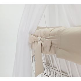 Berceau en osier avec équipement en coton pour bébé - beige, TOLO