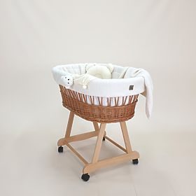 Berceau en osier naturel Teddy pour bébé - équipement couleur écru