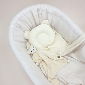 Berceau en osier naturel Teddy pour bébé - équipement couleur écru