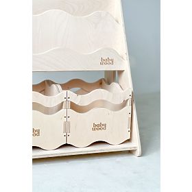 Bibliothèque et étagère à jouets WAVE M - naturel