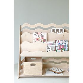 Bibliothèque et étagère à jouets WAVE M - naturel