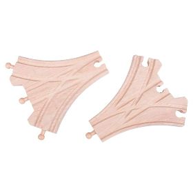 Bigjigs Rail Rails en bois interrupteur à trois voies 2 pcs