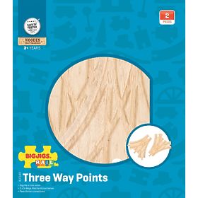 Bigjigs Rail Rails en bois interrupteur à trois voies 2 pcs