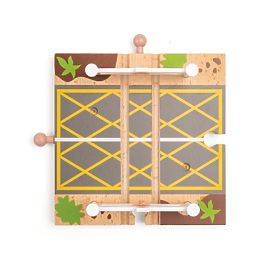 Bigjigs Rail Voie ferrée en bois avec route de campagne 80 pièces