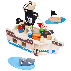 Bigjigs Toys Bateau Pirate avec Pirates