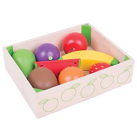 Bigjigs Toys Boîte avec fruits, Bigjigs Toys