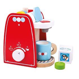 Bigjigs Toys Cafetière en bois rouge, Bigjigs Toys